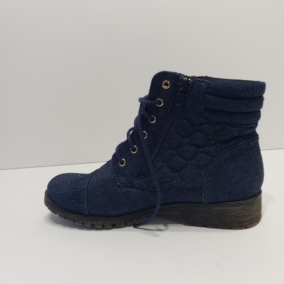 Beston Blue Denim Jeans Booties - Picture 3 of 11